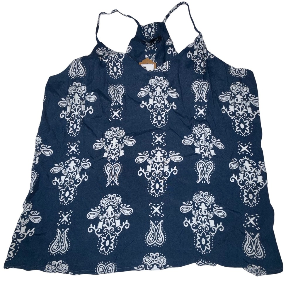 Velvet Heart Women's XS Navy Paisley Racerback Camisole Tank Top 50F-23645